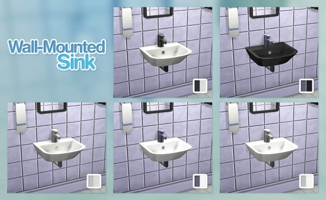 Sims 4 Wall Mounted Sink by SleezySlakkard at Mod The Sims