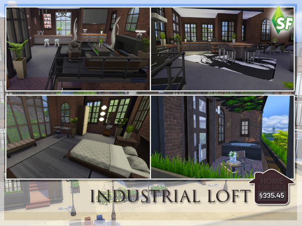 Sims 4 Industrial Loft by SimFabulous at TSR