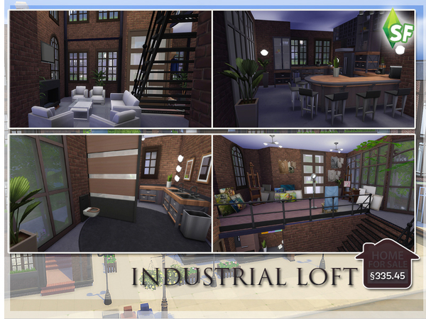 Sims 4 Industrial Loft by SimFabulous at TSR