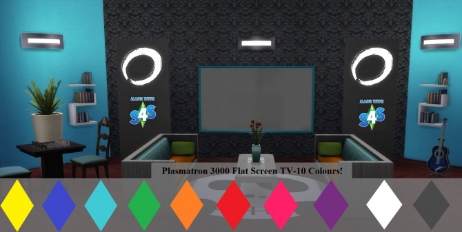 Sims 4 Plasmatron 3000 Flat Screen TV 10 Colours by wendy35pearly at Mod The Sims