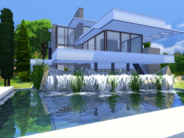 Sims 4 Falling Water house by Suzz86 at TSR