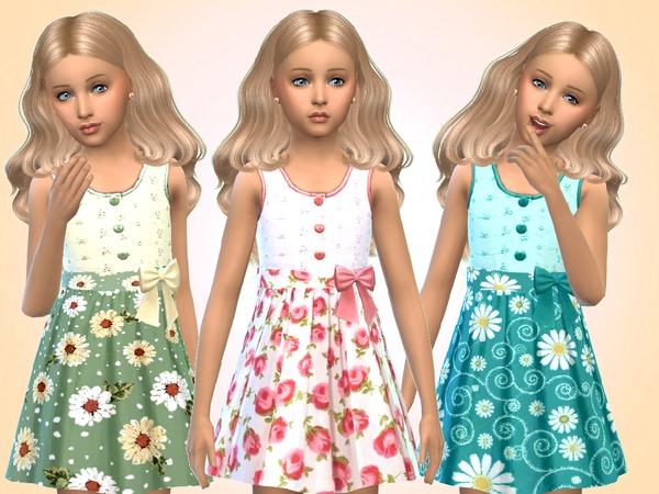 Sims 4 Girls Summer Dresses by SweetDreamsZzzzz at TSR