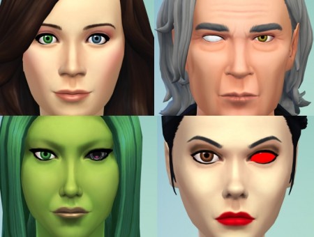 2 Different Eyes (Heterochromia, Blind Eye, Sci-Fi/Fantasy) by Esmeralda at Mod The Sims