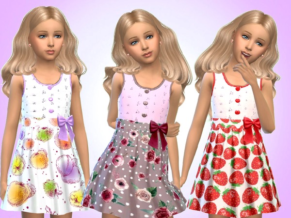 Sims 4 Girls Summer Dresses by SweetDreamsZzzzz at TSR