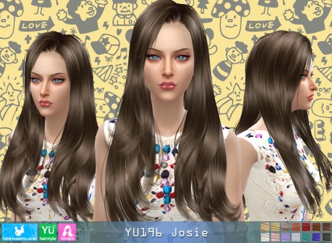 Sims 4 Yu196 Josie hair (Pay) at Newsea Sims 4