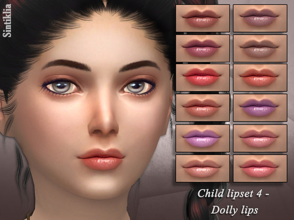 Sims 4 Child lipset 3 Dolly lips by Sintiklia at TSR