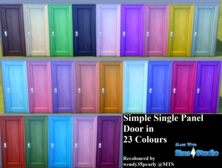 Simple Single-Panel Door-23 Colours by wendy35pearly at Mod The Sims
