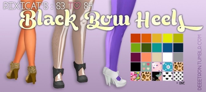 Sims 4 Pixicats Bow Heels by dtron at SimsWorkshop