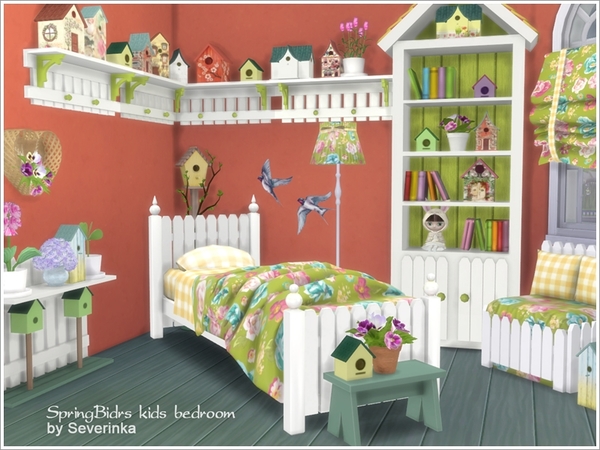 Sims 4 Spring Birds Kids bedroom by Severinka at TSR