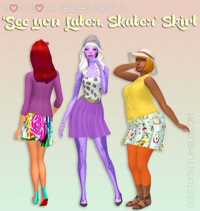 Sims 4 See you Later Skater Skirt by dtron at SimsWorkshop