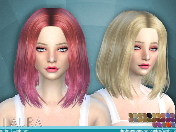 Sims 4 Laura Hairstyle 8 by tsminh 3 at TSR