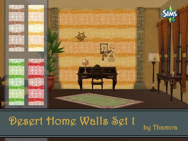 Sims 4 Desert Home Walls Set 1 by Thamira at TSR
