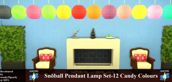 Sims 4 Snoball Pendant Lamp by wendy35pearly at Mod The Sims