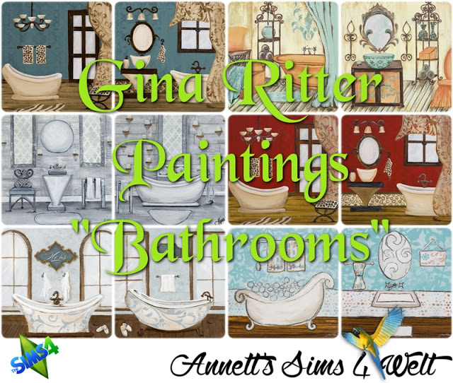 Sims 4 Gina Ritter Paintings Bathrooms at Annett’s Sims 4 Welt