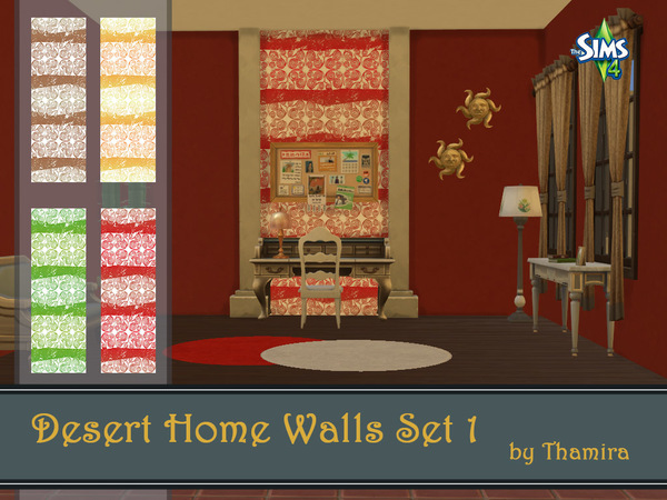 Sims 4 Desert Home Walls Set 1 by Thamira at TSR