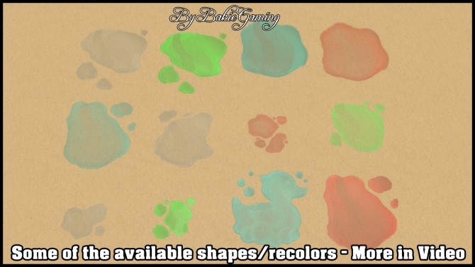 Sims 4 Unlocked and Recolored Puddles by Bakie at Mod The Sims