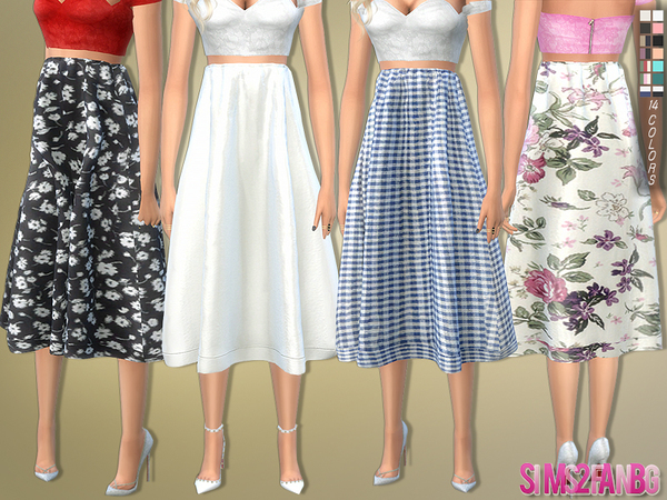Sims 4 Knee Length Skirt by sims2fanbg at TSR