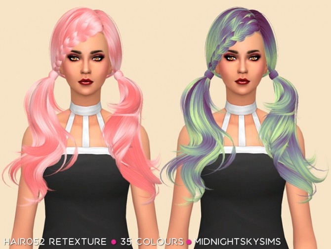 Sims 4 Hair052 Retexture by midnightskysims at SimsWorkshop