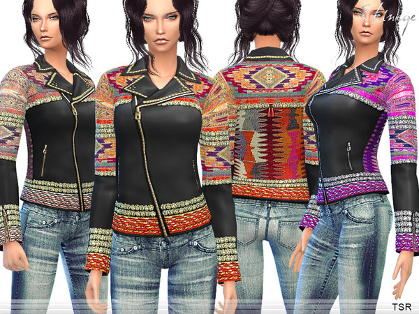 Sims 4 Bohemian Leather Jacket by ekinege at TSR