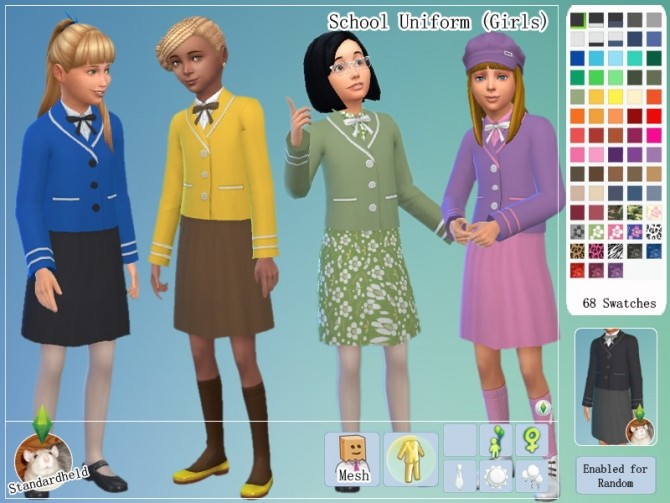 Sims 4 School Uniforms by Standardheld at SimsWorkshop