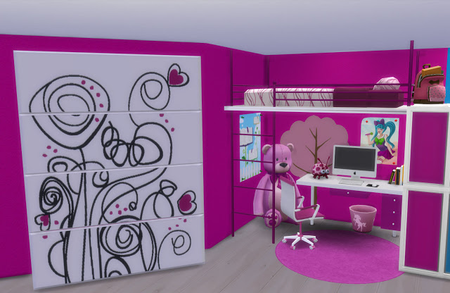 Sims 4 Altea Kids Bedroom by Mary Jiménez at pqSims4