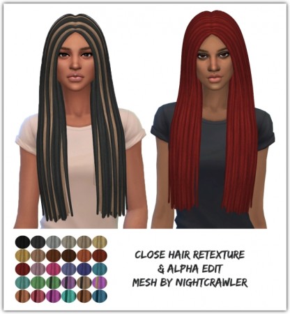 Close Hair Retexture at SimsWorkshop