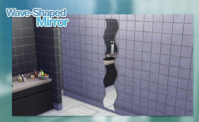 Sims 4 Wave Shaped Mirror by SleezySlakkard at Mod The Sims