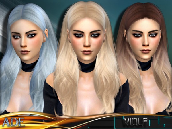 Sims 4 Viola hair by Ade Darma at TSR
