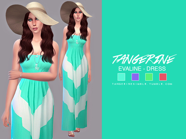 Sims 4 Evaline dress by tangerinesimblr at TSR
