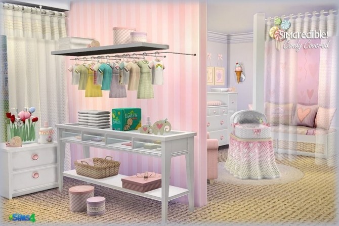 Sims 4 Candy Covered nursery & kids room (Free + Pay) at SIMcredible! Designs 4