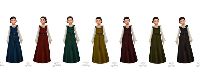 Sims 4 Girls Celtic Everyday Dress by Anni K at Historical Sims Life