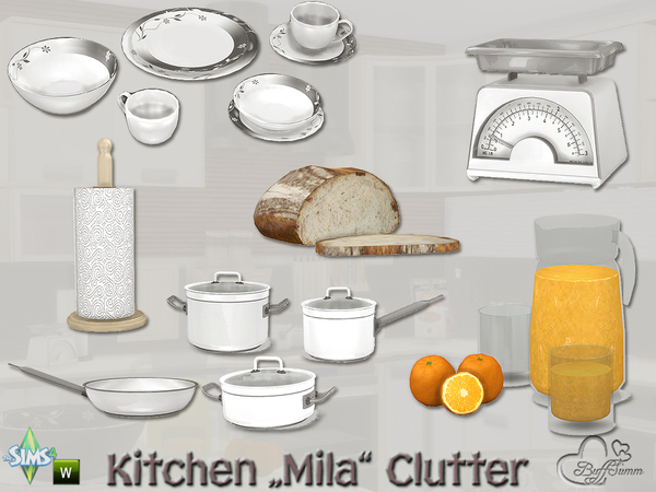 Sims 4 Kitchen Clutter Mila by BuffSumm at TSR