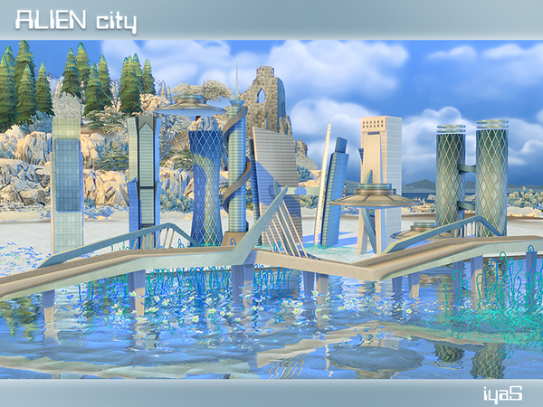 Sims 4 Alien City by soloriya at TSR