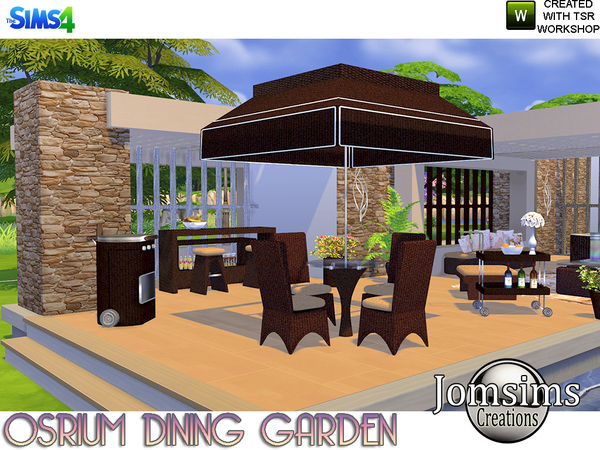 Sims 4 Osrium Dining Garden by jomsims at TSR
