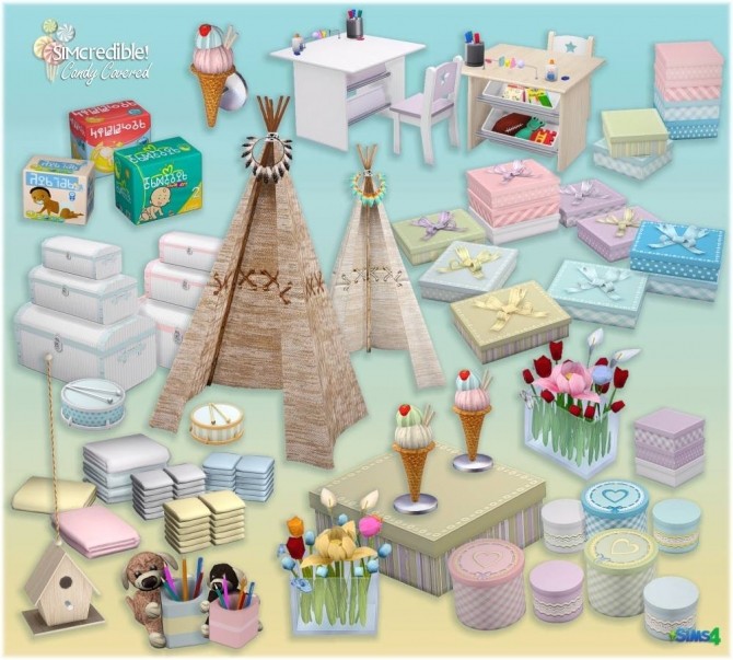 Sims 4 Candy Covered nursery & kids room (Free + Pay) at SIMcredible! Designs 4