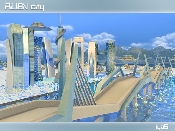 Sims 4 Alien City by soloriya at TSR
