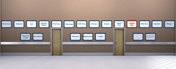 Sims 4 Basic Hospital Signs by eastwind580 at Mod The Sims