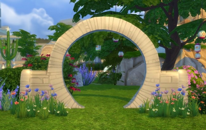 Sims 4 Old Mill Wedding Arch by BigUglyHag at SimsWorkshop