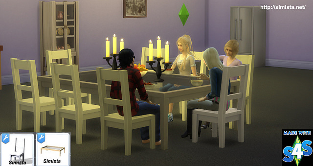 Sims 4 Kahuna wider dining table at Simista