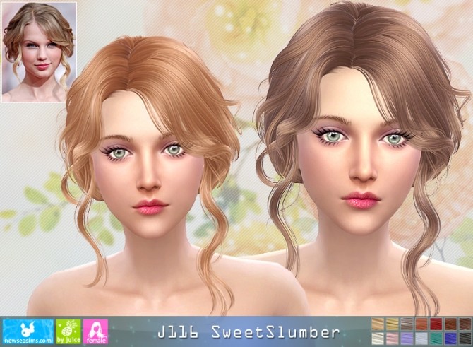 Sims 4 J116 SweetSlumber hair (Pay) at Newsea Sims 4