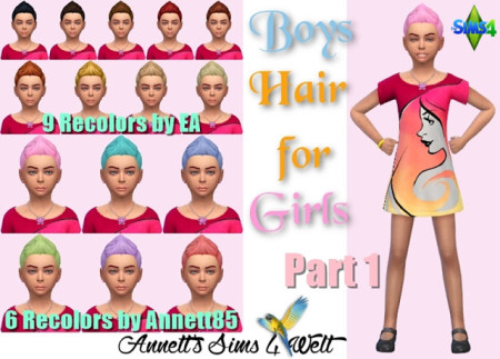 Boys Hair for Girls Part 1 at Annett’s Sims 4 Welt