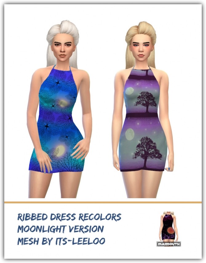 Sims 4 Ribbed Dress Recolors at Maimouth Sims4
