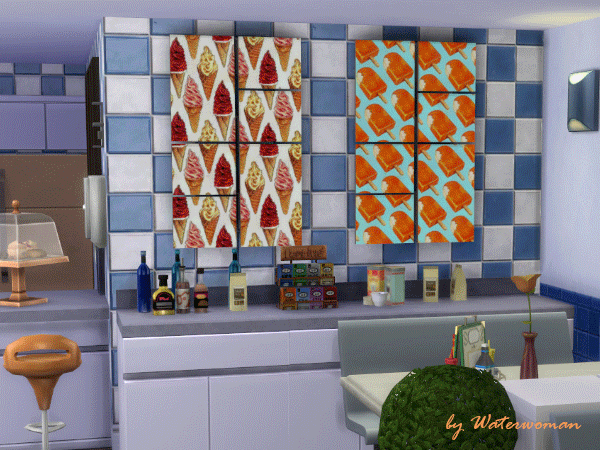 Sims 4 Yummy Diner Paintings by Waterwoman at Akisima