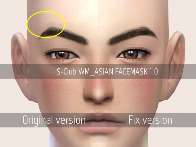Sims 4 S club WM ASIAN Facemask 1.0 Fixed version at May Sims
