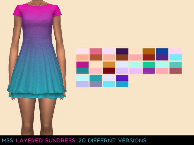 Sims 4 Layered Sundress by midnightskysims at SimsWorkshop