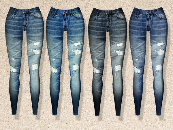 Sims 4 PZC Distressed Ripped Jeans 09 by Pinkzombiecupcakes at TSR