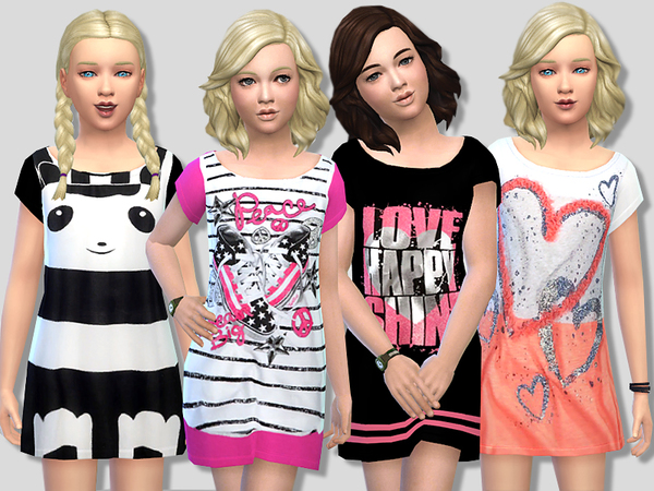 Sims 4 Summer Dress Set for Girls by Pinkzombiecupcakes at TSR