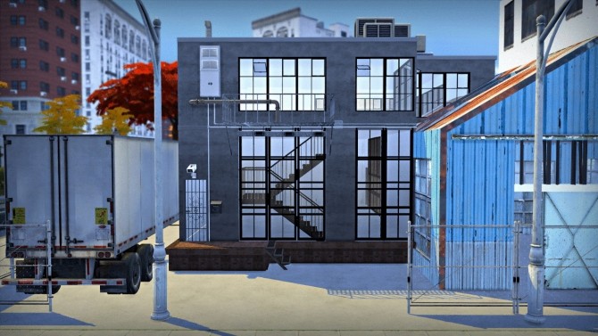 Sims 4 City warehouse loft at BlackMojitos