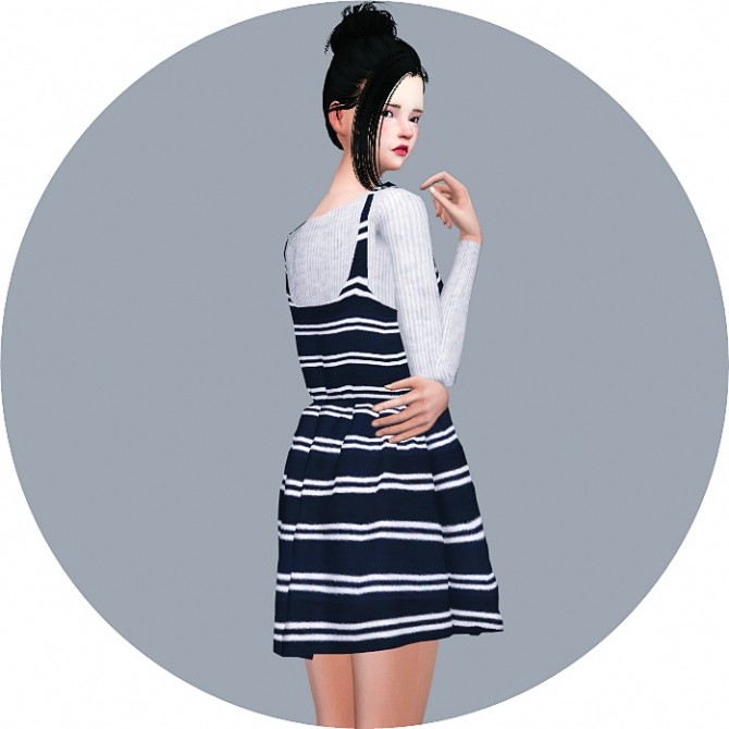 Sims 4 Natural Sleeveless Dress at Marigold