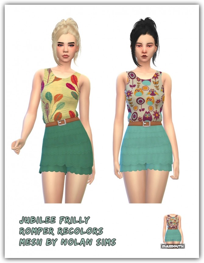 Sims 4 Frilly Romper Recolors at Maimouth Sims4